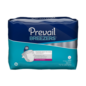 Prevail Breezers Adult Briefs in Large disposable brief for incontinence, front packaging