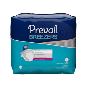 Prevail Breezers Adult Briefs in XL disposable brief for incontinence, front packaging