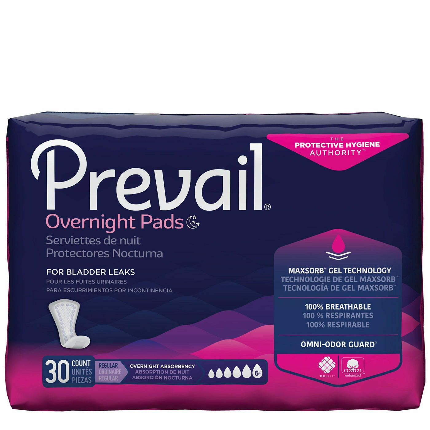 Prevail for Men Protective Underwear - Overnight Absorbency - White