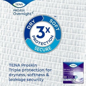 TENA ProSkin Overnight Super Protective Underwear; disposable underwear for incontinence protection triple protection for dryness, softness and leakage security