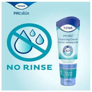 No Rinse - TENA ProSkin Cleansing Cream Rinse-Free Body Wash, Scented, 8.5 fl. oz. Tube