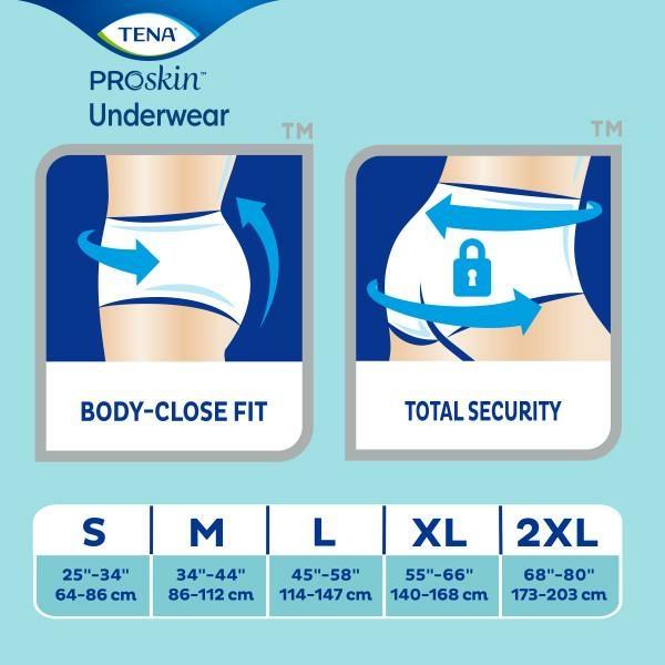 TENA ProSkin™ Plus Protective Incontinence Underwear, Protective Plus  Absorbency, Large, 72 Count : : Health & Personal Care