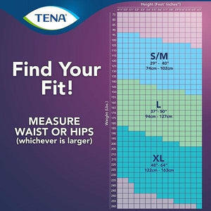 TENA Super Plus Incontinence Underwear for Women - Find Your Fit size chart