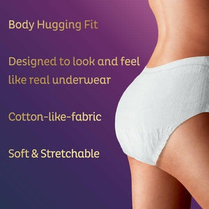 TENA Super Plus Incontinence Underwear for Women product features
