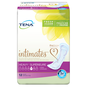 TENA Intimates Pads: Maximum (previously Heavy) Long packaging - disposable bladder leak protection pads designed for women; 12 pack, bladder control pads