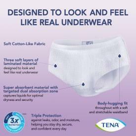 TENA Women Super Plus Protective Underwear, features