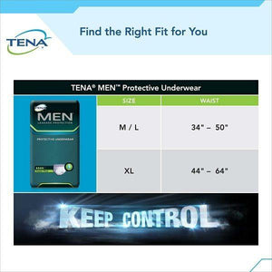 TENA MEN Protective Underwear for moderate to heavy bladder leak protection, sizes